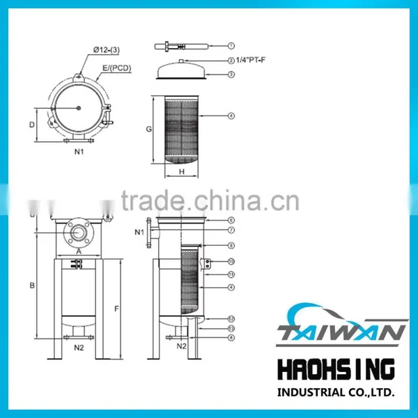 High Quality Stainless 304 316 Low Pressure Bag Filter Housing photo-2