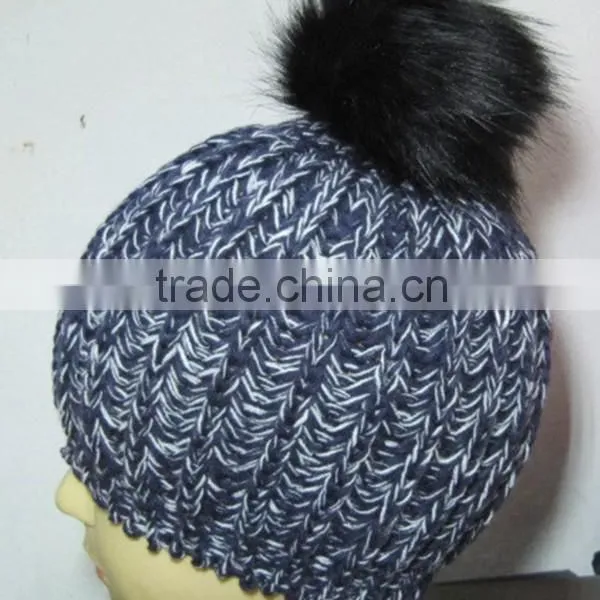 100% Acrylic Winter Knitted Hats With Pompoms photo-5
