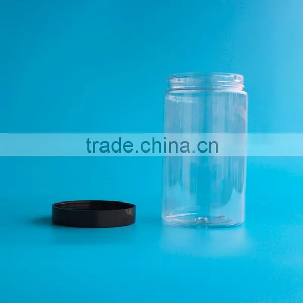 China Wholesale 12 oz 360 ml Clear Cylinder Wide Mouth Plastic PET Cream Jars photo-3