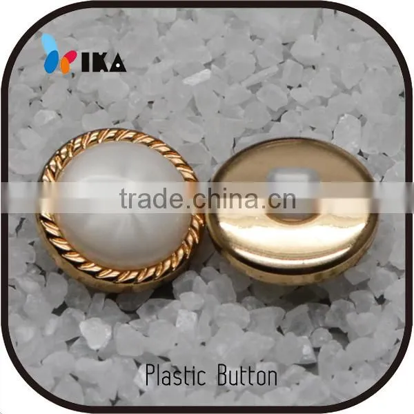 Shining Golden Plastic Abs Shank Button for Women's Shirt