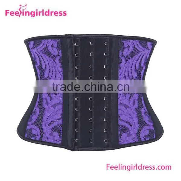 Women's 9 Steel Boning Short Torso Big Women Rubber Latex Waist Slimming Corset