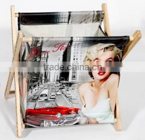 2016 New Design Vintage Wooden Retro Magazine Storage Foldable Rack photo-4