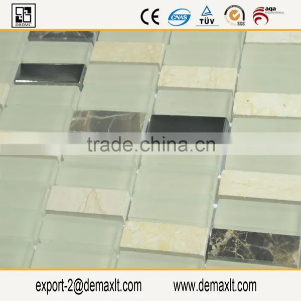 Crystal Glass Stone Mixed Mosaic Tile Marble Mosaic