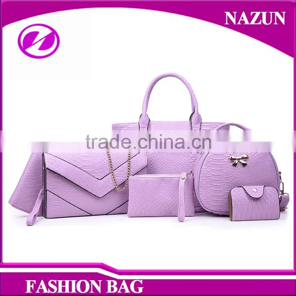 Hot Sell PU Leather Material Patent Leather Logo Handbag For Weekend photo-3