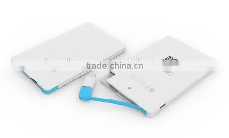 Top Selling New Design for 2016 Power Bank Slim Card Power Bank, With Micro USB Cable, Support photo-2