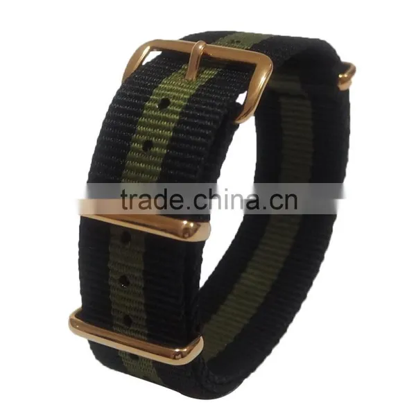Low MOQ Gold Hardware Custom Printed DW Nato Strap 20mm