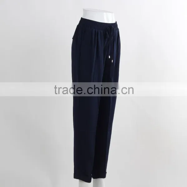 F5S30043 Casual Dark Blue Women Slacks photo-2