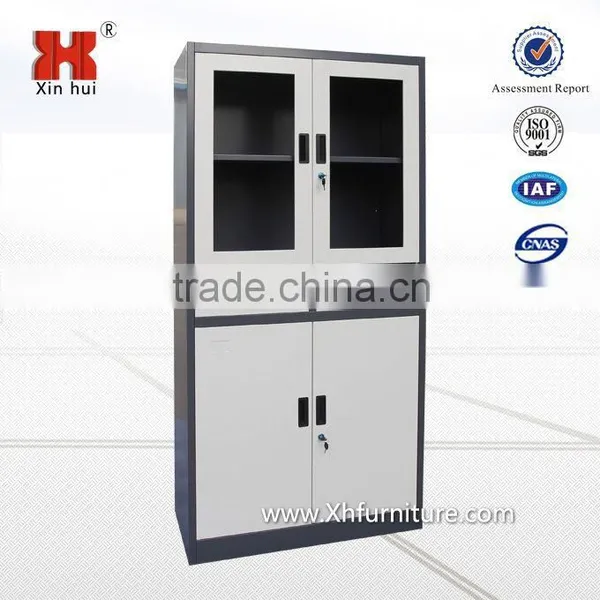 Glass Door Steel File Cabinet With 2 Drawers photo-2