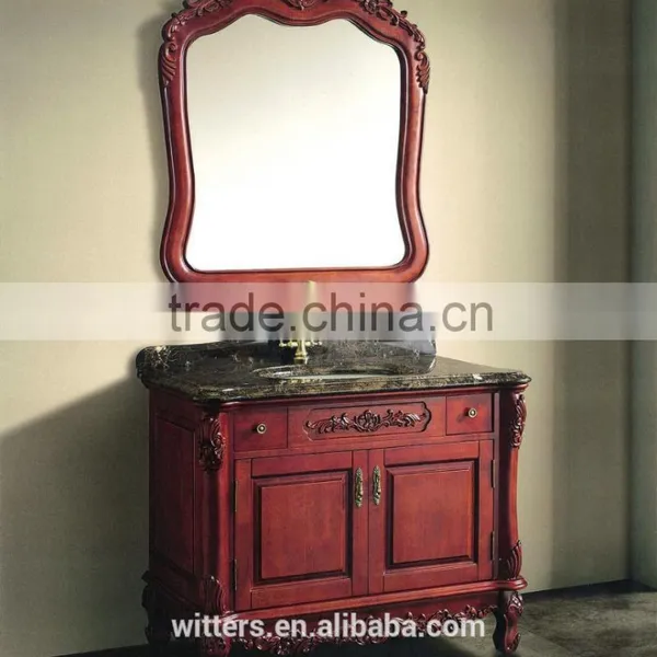 WTS-1011 Traditional Style Antique Mirrored Cabinets Type Classic Bathroom Vanity photo-6