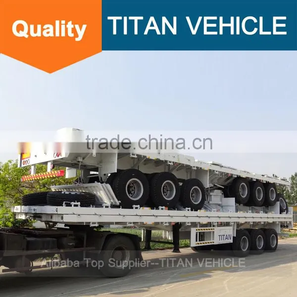 TITAN 3 Axles 4 Axles 40 Ton 60 Ton Flatbed Trailer With Drop Side Walls photo-6