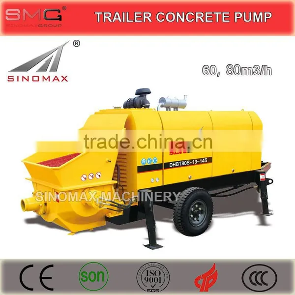 HOT Sale! 80m3/h Diesel Engine Trailer Concrete Pump for Sale With CE Certificated