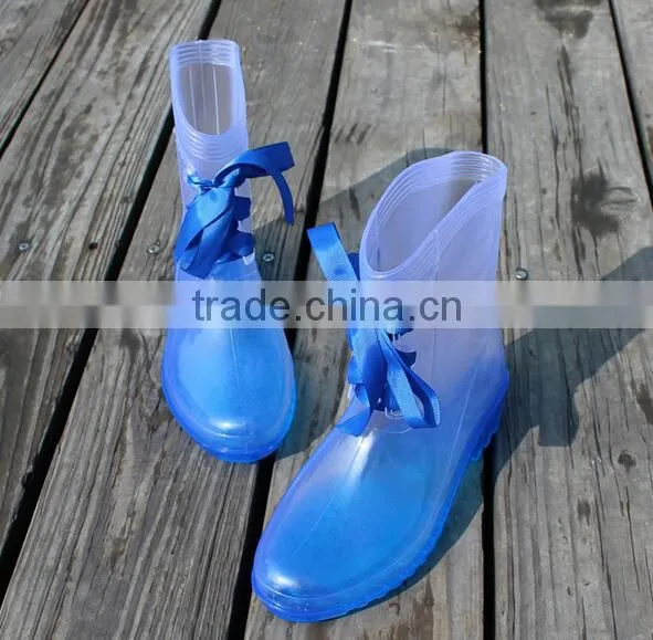 Korean Style Vogue Adult Galoshes Women Fashion Rainboots,PVC Rainshoes photo-2