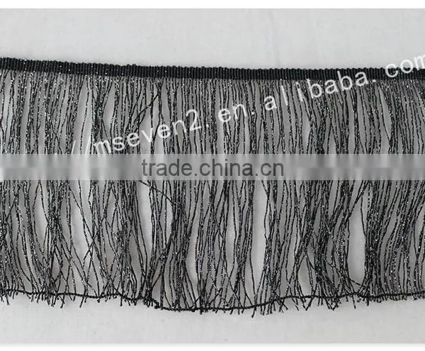 Hot Selling 19cm Width Black Polyester Fashion Trim Finges photo-2