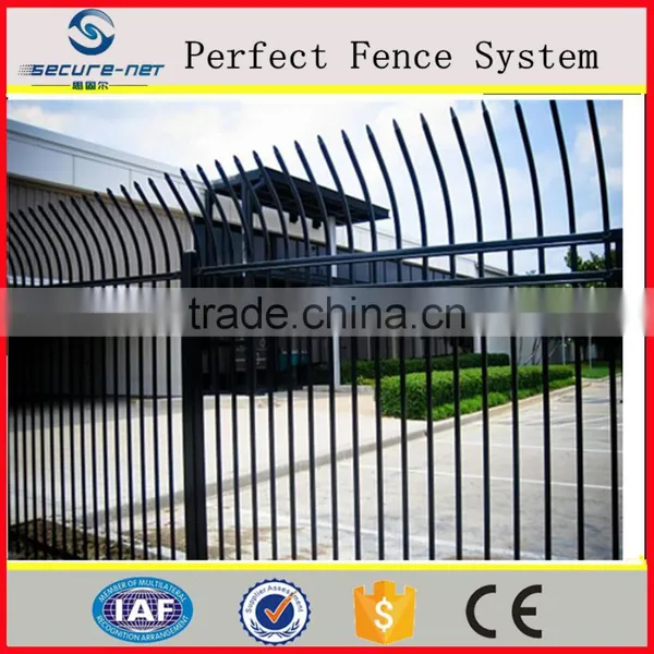 Camber Wrout Iron Picket Fence,tublar Residential Fencing, Welded Black Color Fence photo-3