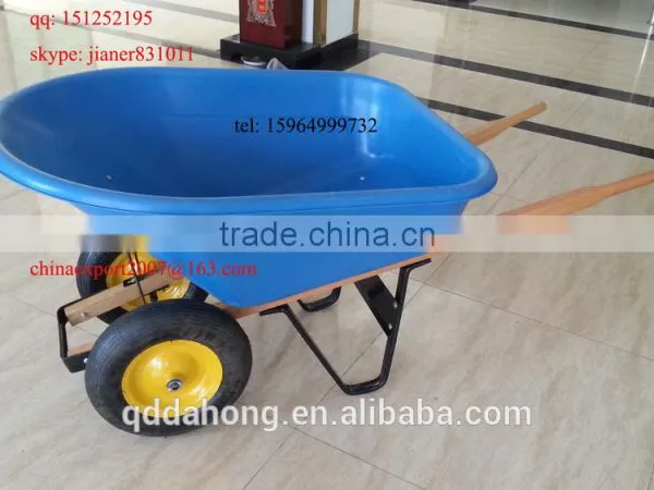 120L Heavy Duty Garden Wheelbarrow With Big Poly TrayWH8802 photo-3