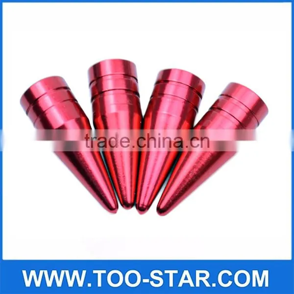 4 PIECES/UNIT RED LONG SPIKED VALVE STEM CAPS METAL THREAD KIT/SET FOR RIM/WHEEL/TIRES photo-2