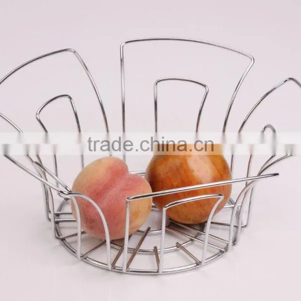 Metal Wire Fruit Basket,Kitchen Metal Fruit Rack Roundness Shape photo-3