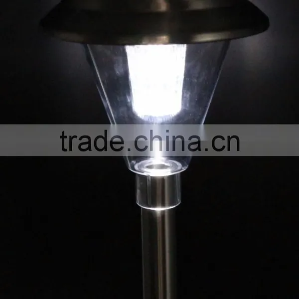 2-PC Stainless Steel Solar Pathway Garden Landscape Lawn LED Light photo-3