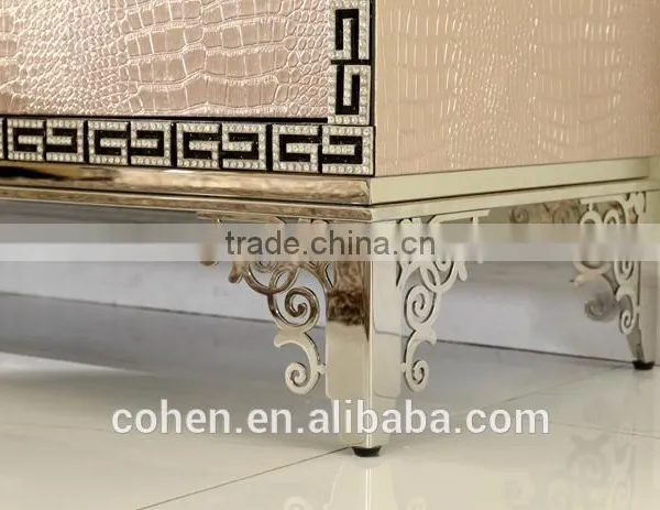 Long Cheap MDF Unique Design Golden Stainless Steel Legs tv Stand for Wall Unit photo-4
