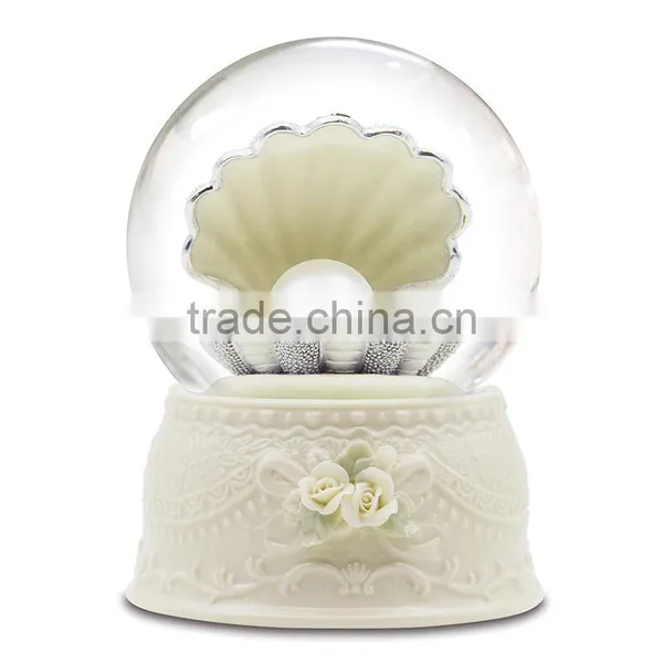 Snowglobes for Birthday Present Pearl in Oyster Shell Gift Snow Globes photo-4