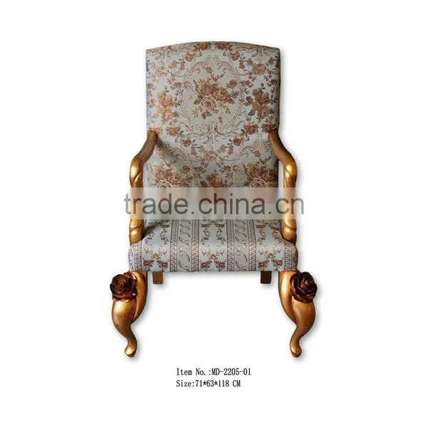 MD-2206-01 Antique Hand-carved Flower Single Chair photo-2