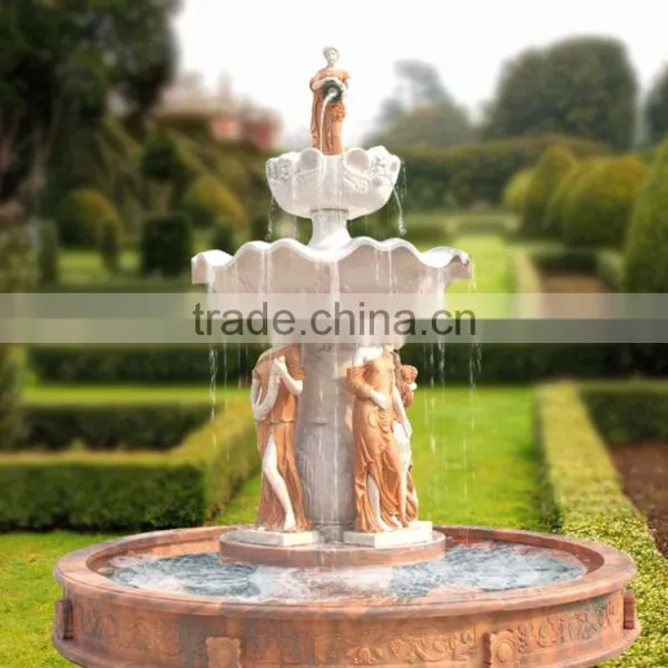 Hot Selling Stone Carving Marble Four Season Ladies Big Water Fountain photo-4