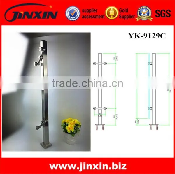 Stainless Steel Square Glass Balustrade/Flat End Balustrade For Glass