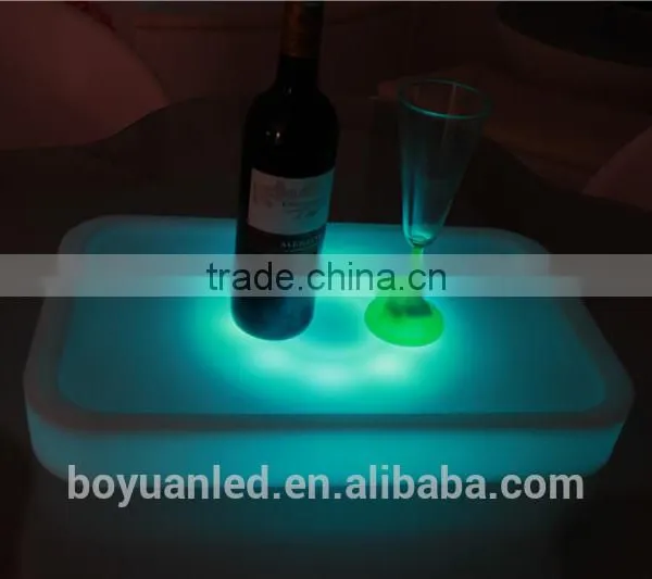 Wireless Remote Control Bar and Club Used Illuminated Round Mini Bar Tray Led Tray photo-5