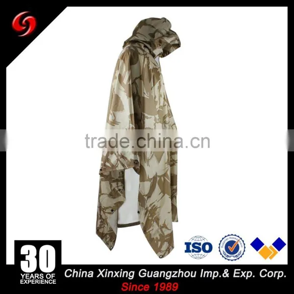 Facory Price Desert Camouflage 190T Material Waterproof Army Military Poncho photo-2