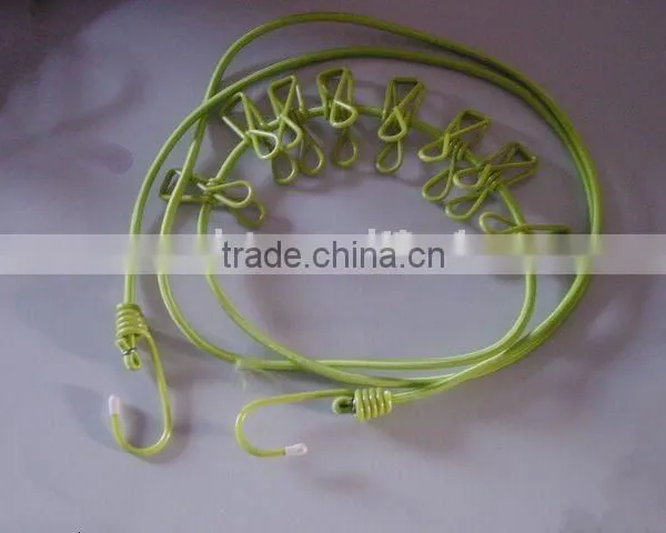 The Green Elastic Clothes Line With Clips photo-2