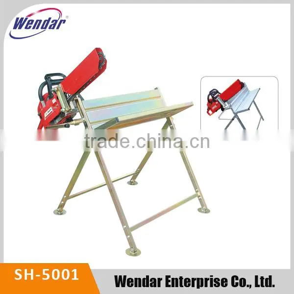 Sawhorse With Chainsaw Holder