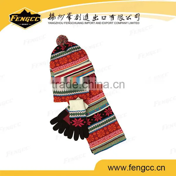 Customized Design Fashion Knitted Set, Scarf, Hat, Gloves photo-4