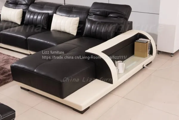 Горячее предложение современной кожаной угловой дивана Lizz Furniture photo-3