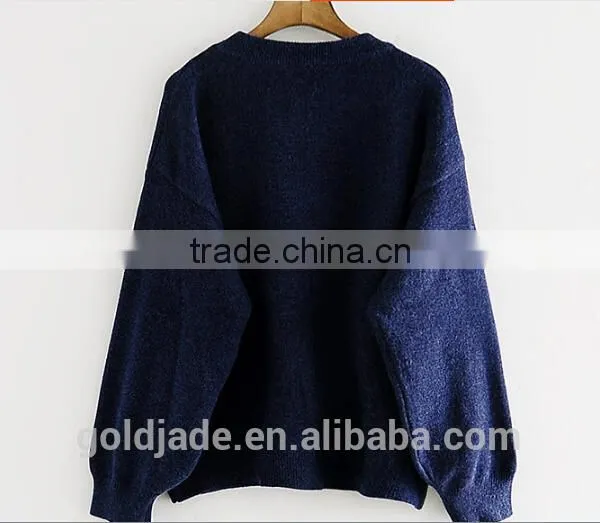 2016 New Korean Style Spring Winter Autumn Round Neck Long Sleeve Plain Women Sweater photo-5