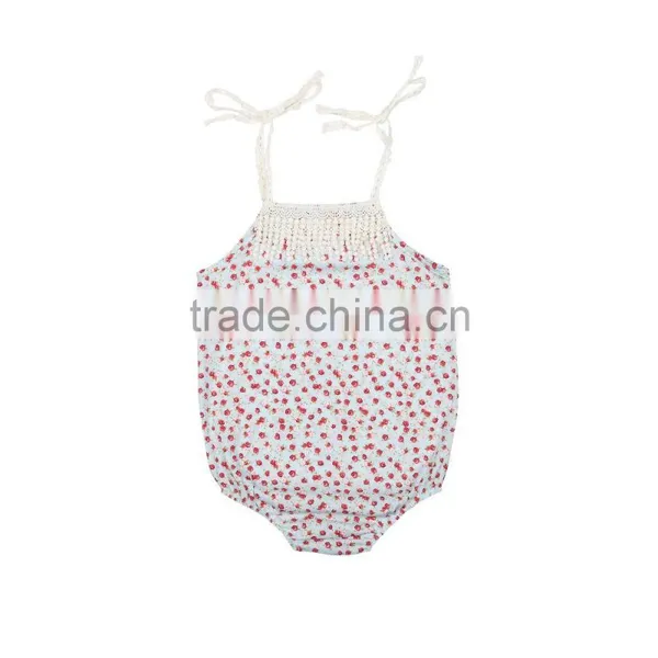 High Quality Summer Boutique Baby Clothing Rompers Baby Girl Floral Lace Rompers Infant and Toddlers Rompers photo-2