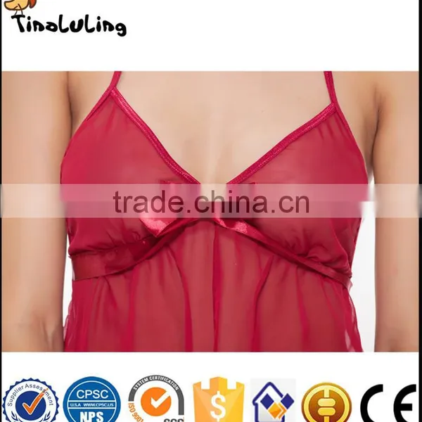 Women Sexy Wholesale Extreme Hot Sexy Red Babydoll Lingerie photo-3