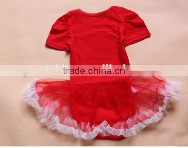 Children Christmas Outifit Santa Claus Baby Clothes Romper Red Booming Chiffon Clothing photo-3