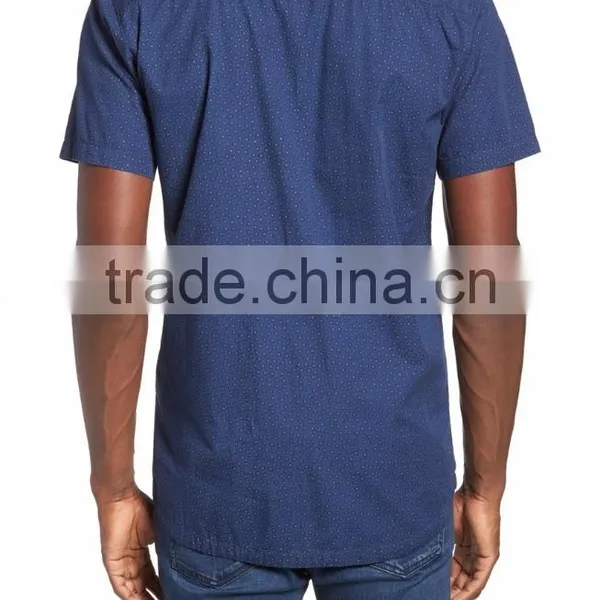Dotted Daisy Print Royal Blue Custom Sublimation Men's Clothing Shirt Made in 2016 photo-2
