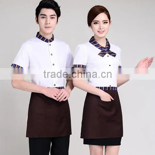 Custom Wholesale Polyester And Cotton Tunic Tops Staff Design Hotel Uniform for Waitress photo-2