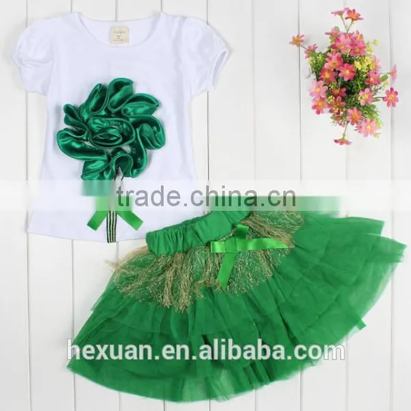 S80004T, Top Selling! Girls Clothing Sets ,T-shirt + Tutu Skirt Kids Clothing photo-3