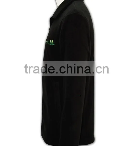China Manufacture High Quality Custom Black Mens Microfiber Fleece Hoodie photo-2