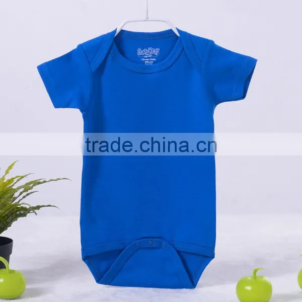 Wholesale Baby Cotton Romper Short Sleeve Plain Baby Onesie photo-3