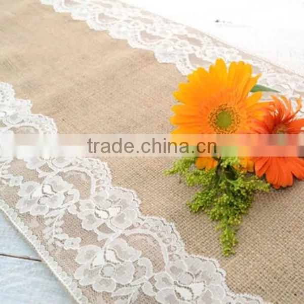 Lace and Burlap Table Runner,Laser Cut Felt Table Runner,Table Runner for Wedding Decoration photo-4