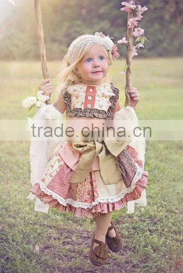 Summer 2017 Remake Cute Baby Girls Dress Multicolors Splicing Floral Clothing photo-5