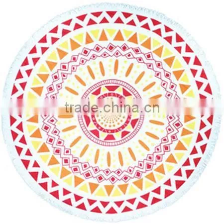 Custom Design Reactive Print Cotton Beach Towel Round Pareo China Supplier photo-3
