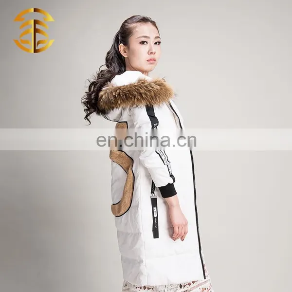 European Style Fashion Fox Collar Duck Feather Comfy Long Down Jacket photo-4