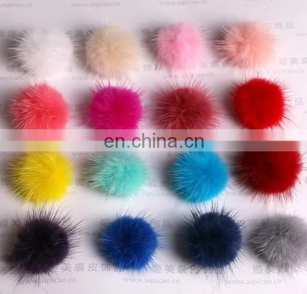Wholesale Fur Accessory For Iphone And Shoes, Cheap 3cm Genuine Mink Fur Ball Pom 18 Colors Available photo-2