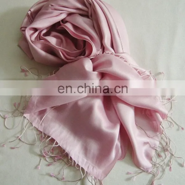 100% PLAIN SATIN SILK SCARF photo-2