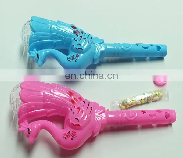 Peacock Shape Flash Stick Candy Plastic Toy Container photo-5
