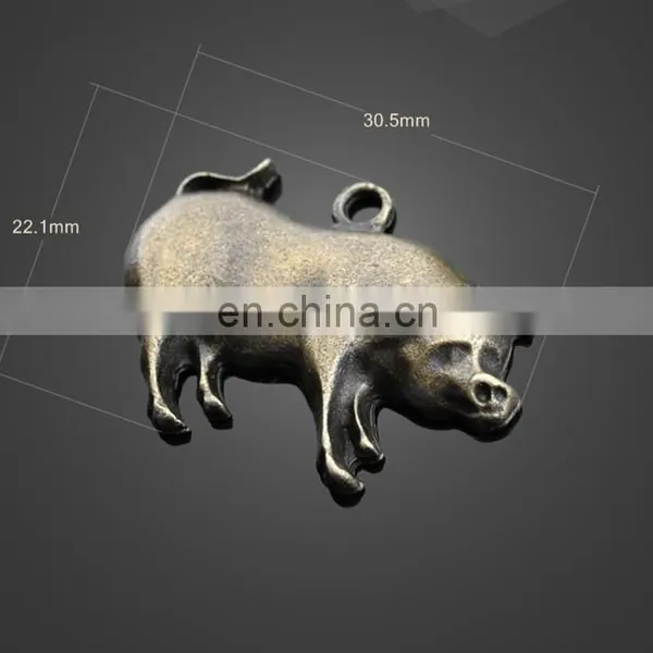 Wholesale Cute Animal Pig Shape Pendant Alloy Pendant Jewelry Accessories